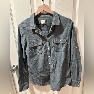 JCrew Chambray button up shirt- Size Medium